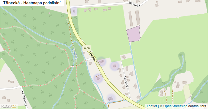 Třinecká - mapa podnikání