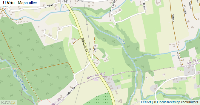 U Vrtu - mapa ulice