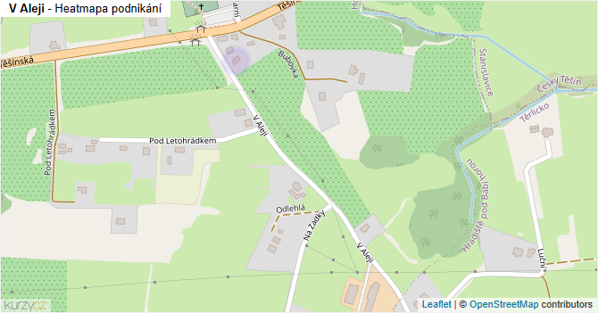 V Aleji - mapa podnikání