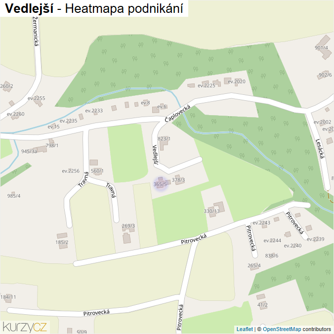 Mapa Vedlejší - Firmy v ulici.