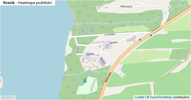 Veselá - mapa podnikání