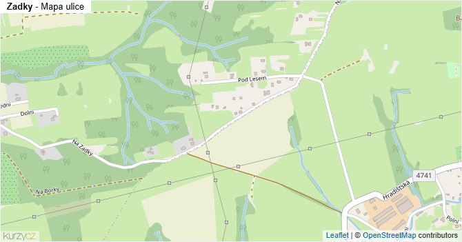 Zadky - mapa ulice