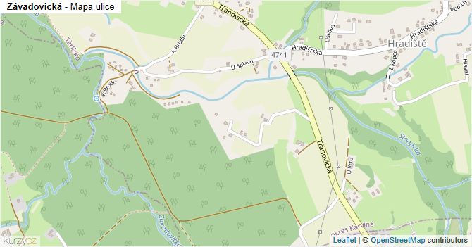 Závadovická - mapa ulice