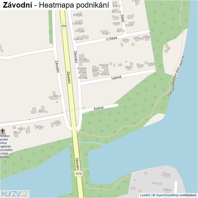 Mapa Závodní - Firmy v ulici.