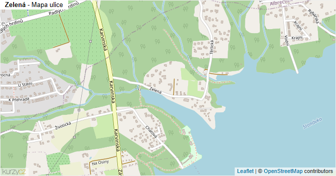 Zelená - mapa ulice