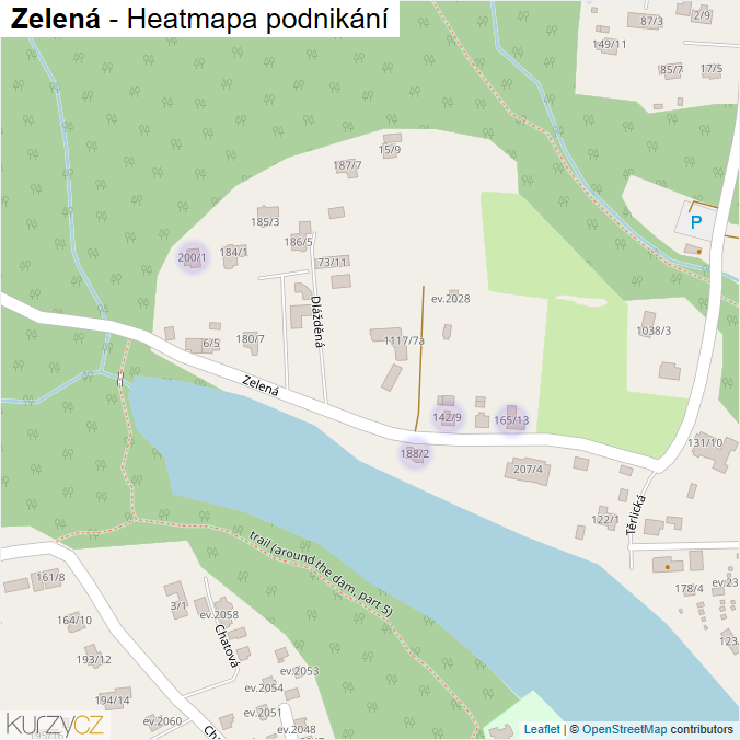 Mapa Zelená - Firmy v ulici.