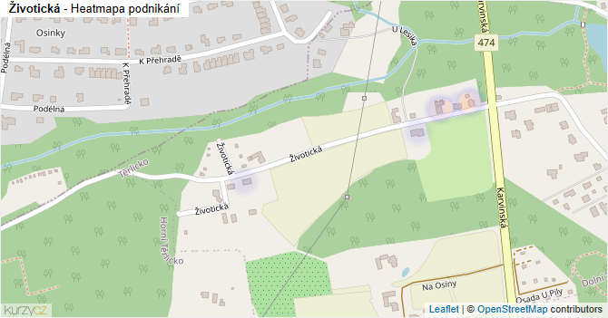 Životická - mapa podnikání