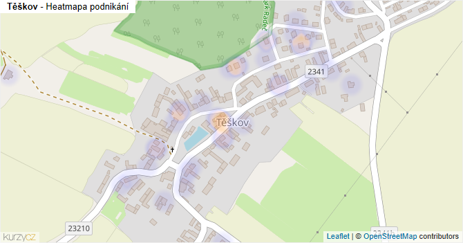 Těškov - mapa podnikání