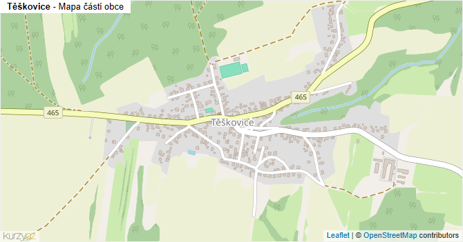 Těškovice - mapa části obce