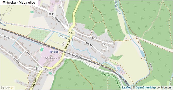 Mlýnská - mapa ulice