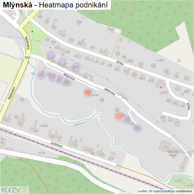 Mapa Mlýnská - Firmy v ulici.