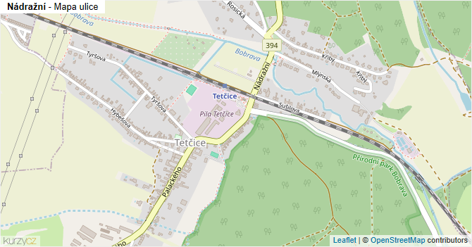 Nádražní - mapa ulice