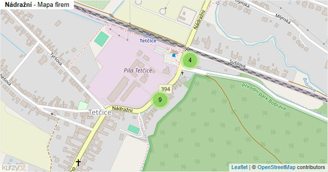 Nádražní - mapa firem