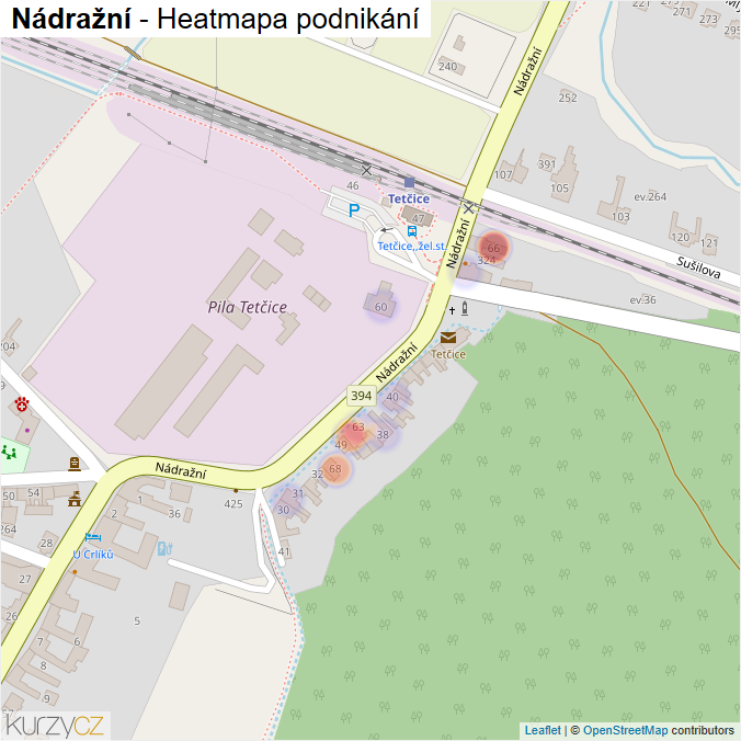 Mapa Nádražní - Firmy v ulici.