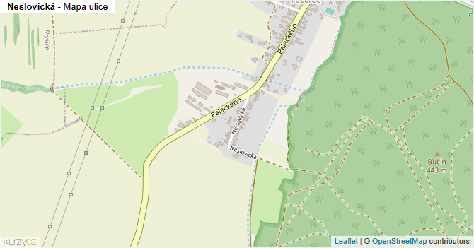 Neslovická - mapa ulice