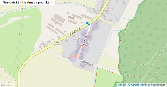 Neslovická - mapa podnikání