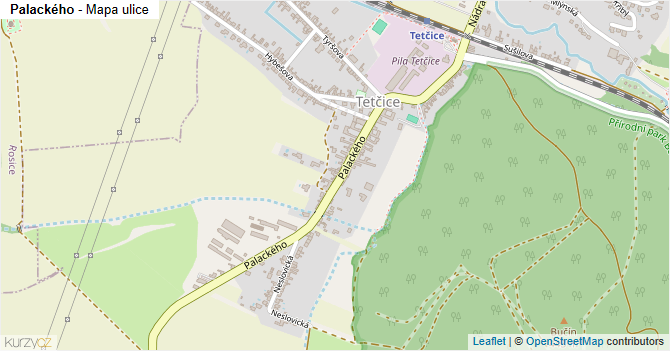 Palackého - mapa ulice