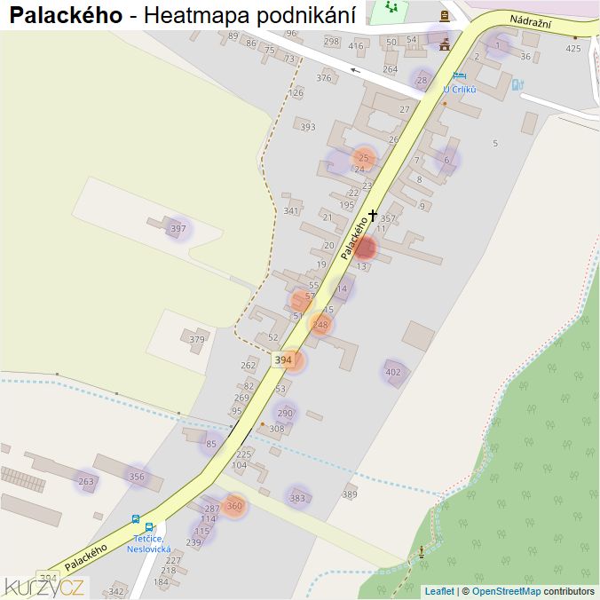 Mapa Palackého - Firmy v ulici.