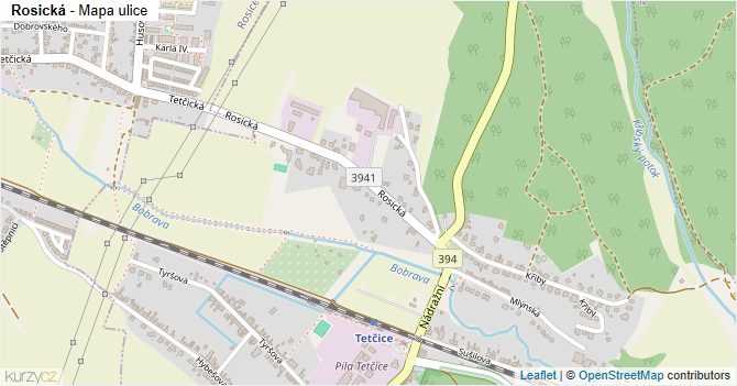 Rosická - mapa ulice