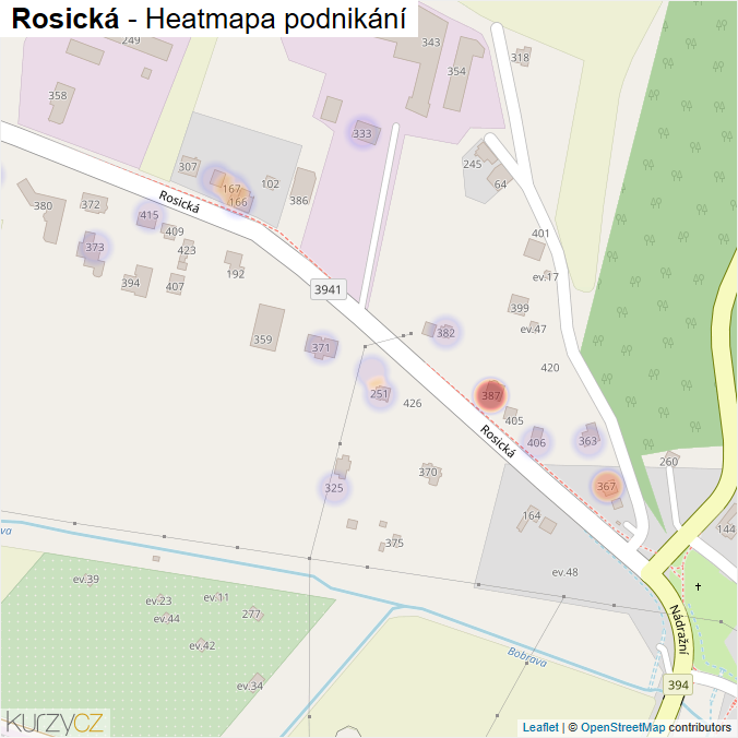 Mapa Rosická - Firmy v ulici.