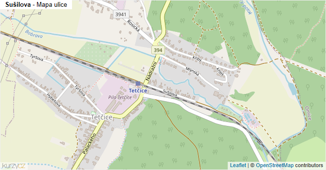 Sušilova - mapa ulice