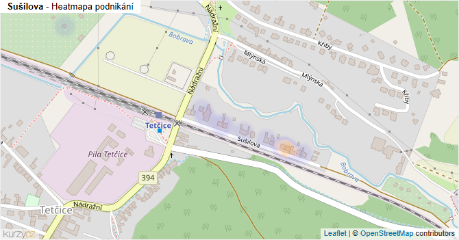 Sušilova - mapa podnikání