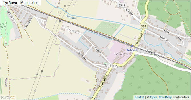Tyršova - mapa ulice