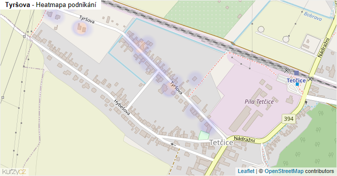 Tyršova - mapa podnikání