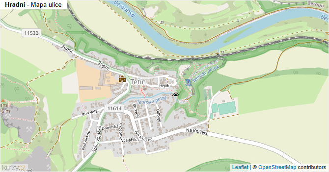 Hradní - mapa ulice