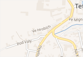 Ve Hrobích v obci Tetín - mapa ulice
