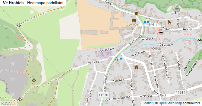 Ve Hrobích - mapa podnikání