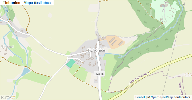 Tichonice - mapa části obce