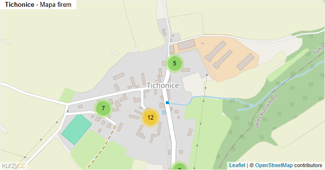 Tichonice - mapa firem