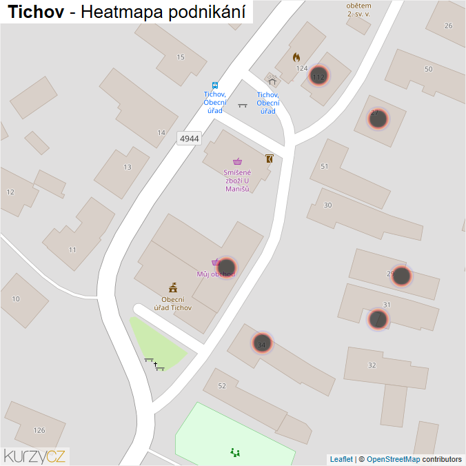 Mapa Tichov - Firmy v obci.