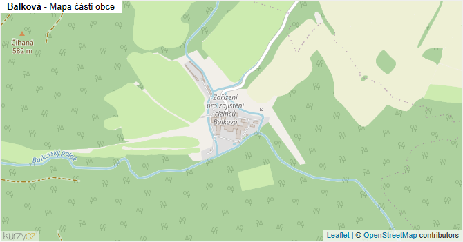 Balková - mapa části obce