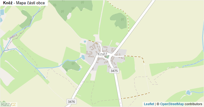 Kněž - mapa části obce