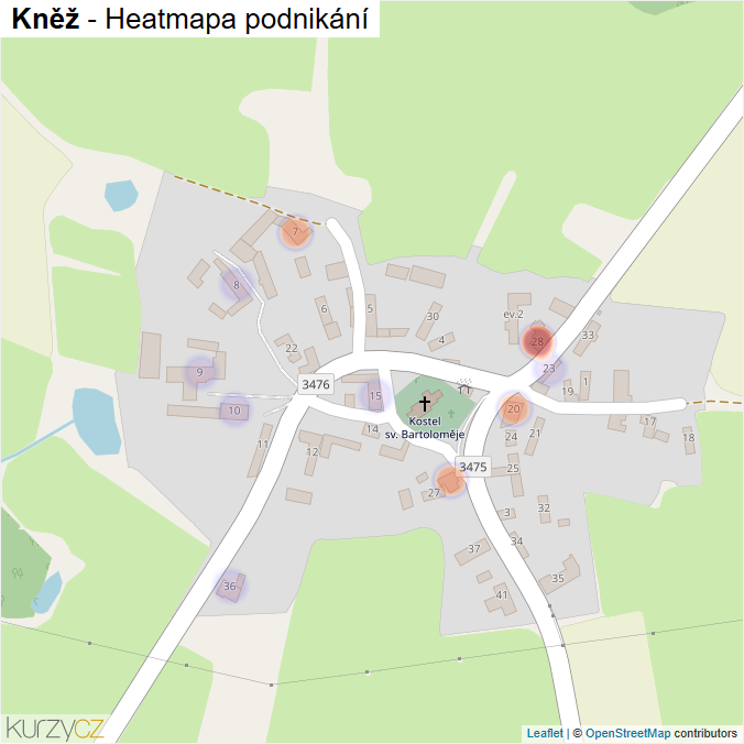 Mapa Kněž - Firmy v části obce.