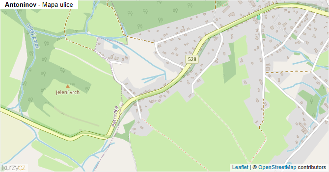 Antonínov - mapa ulice