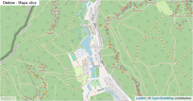 Ostrov - mapa ulice