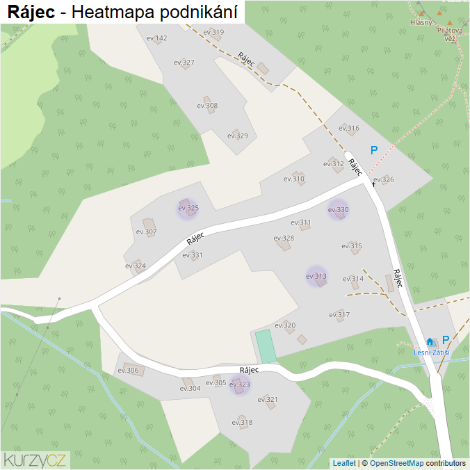 Mapa Rájec - Firmy v ulici.