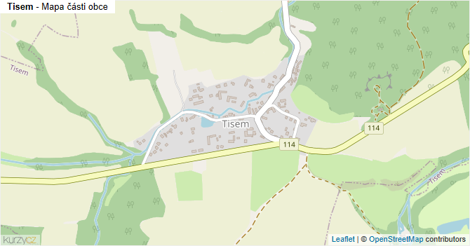 Tisem - mapa části obce