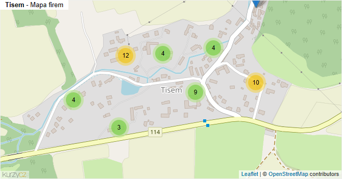 Tisem - mapa firem