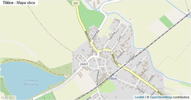 Tišice - mapa obce