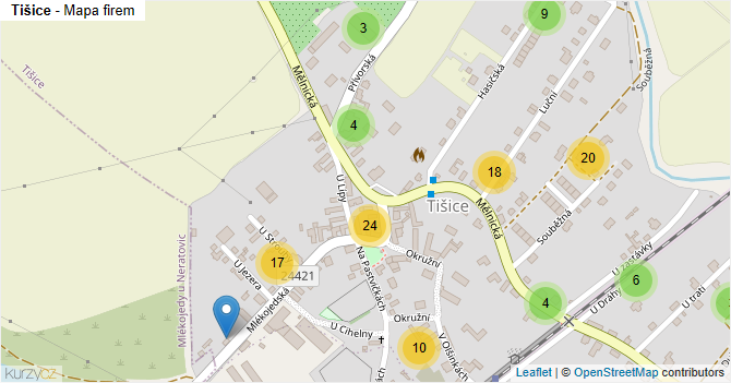 Tišice - mapa firem