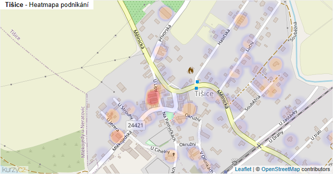 Tišice - mapa podnikání