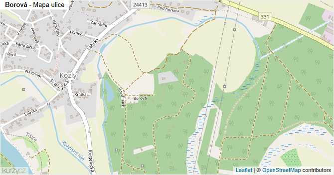 Borová - mapa ulice