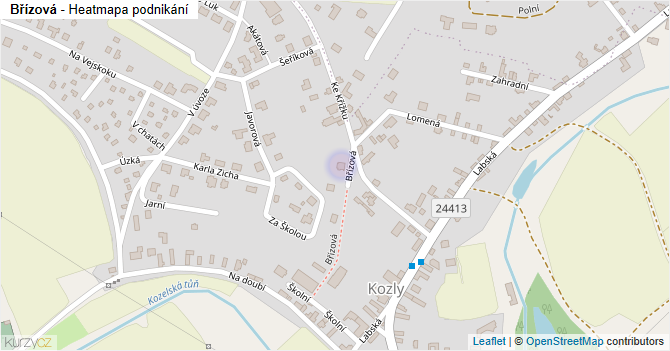 Břízová - mapa podnikání
