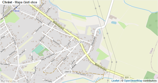 Chrást - mapa části obce