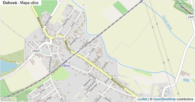 Duhová - mapa ulice