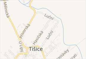 Hasičská v obci Tišice - mapa ulice